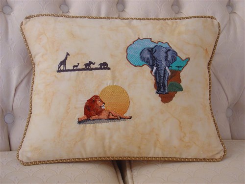 Majestic Lions Embroidery Designs Bundle – Lion Resting on Grass, Lion with Sunset, Two Lion Cubs & More (6 Designs)