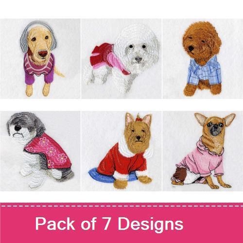 Cozy Dog Embroidery Bundle – Sweater Designs (7 Designs)