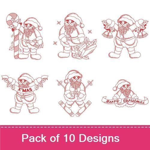 Redwork Santa Claus 2