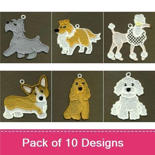 Cute Dog Breeds Embroidery Bundle – Adorable Dog Designs (10 Designs)