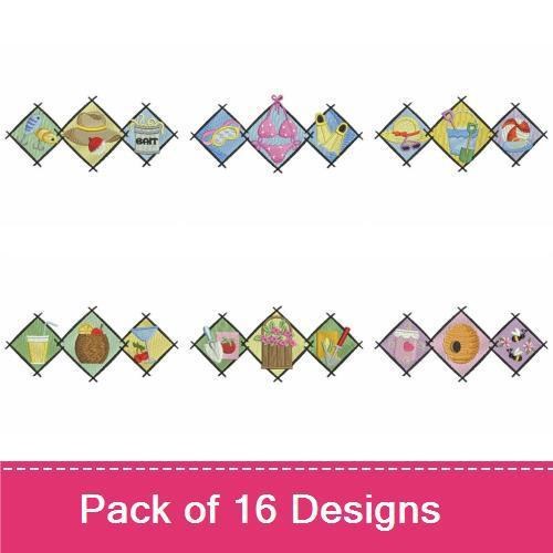 Summer Embroidery Designs Bundle – Lemonade Glass, Fruit Basket, Strawberry, Pineapple & More (16 Designs)