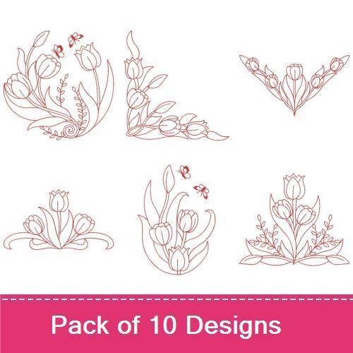 Redwork Tulips