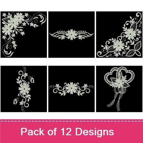 White Work Daisies