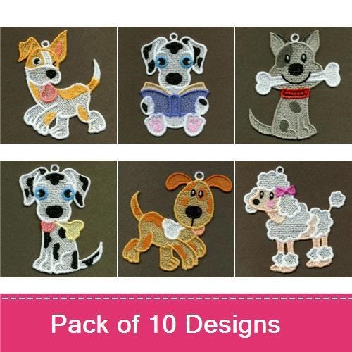 Cute Puppy Embroidery Bundle – Adorable Dog Designs (10 Designs)