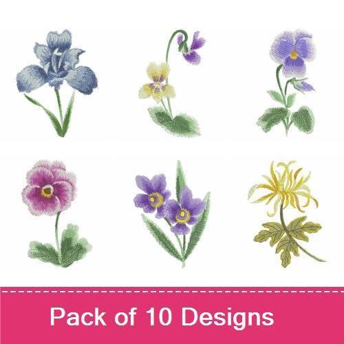 Watercolor Flowers In Bloom