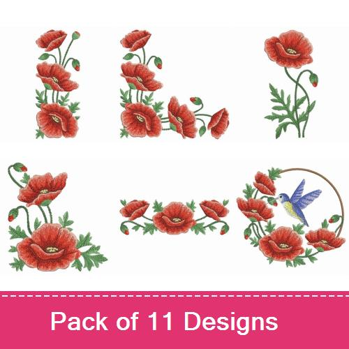 Corn Poppy Bouquet Kit-with PDF pattern