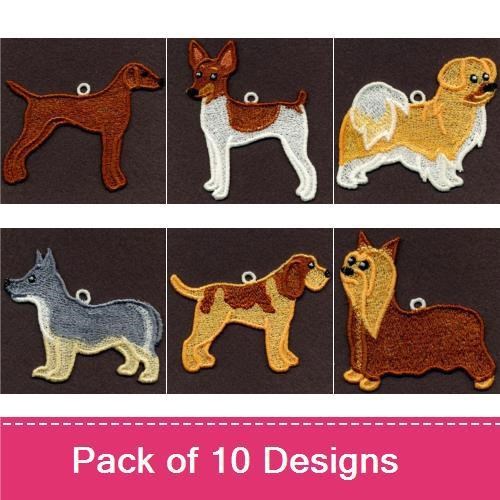 Cute Dog Breeds Embroidery Bundle – Whippet, Boxer & More (10 Designs)