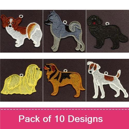 Cute Dog Breeds Embroidery Bundle – Adorable Canine Designs (10 Designs)