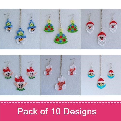 FSL Christmas Earrings And Pendant
