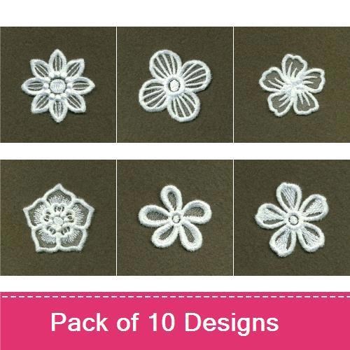 FSL Floral Lace Embroidery Bundle – Delicate Floral Designs (10 Designs)