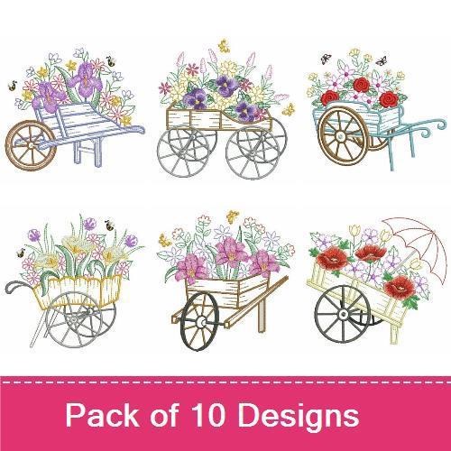 Vintage Floral Cart