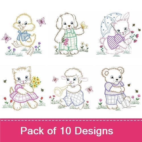 Cute Farm Animal Friends Embroidery Bundle – Adorable Designs (10 Designs)