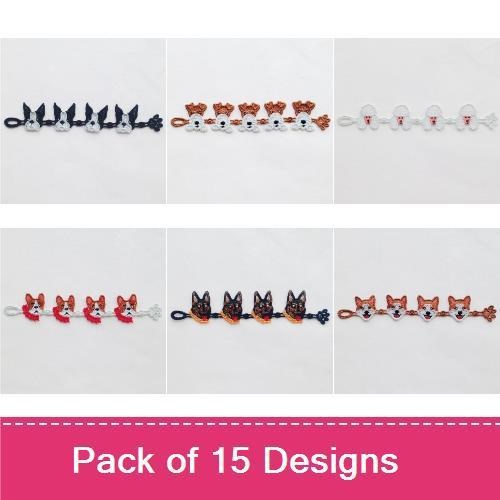 Cute Dog Breeds Embroidery Bundle – Adorable Canine Designs (15 Designs)