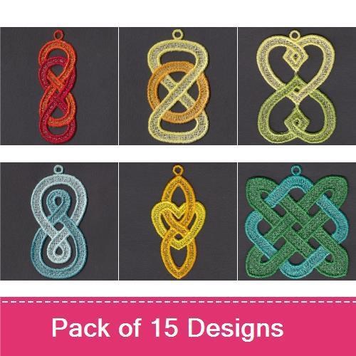 FSL Colorful Celtic Knots Embroidery Bundle – Celtic Knot Cross, Vertical Celtic Knot, Celtic Knot Loop & More (15 Designs)