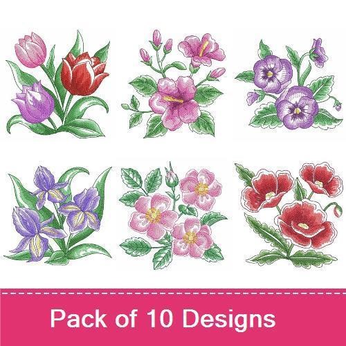Watercolor Flowers In Bloom 3