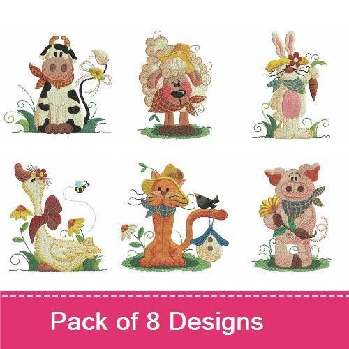Farmyard Friends Embroidery Bundle – Cute Animal Designs (8 Designs)