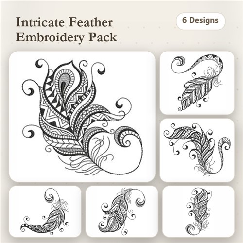 Blackwork Feathers Blackwork Feathers