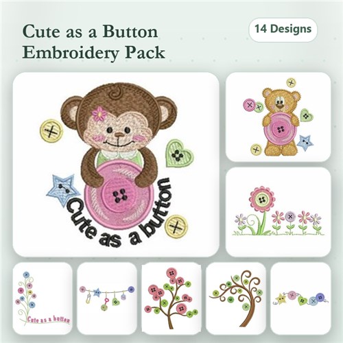 Cute Button-Themed Embroidery Designs Bundle – Monkey with Button, Bear with Button, Happy Button Tree & More (14 Designs) Cute Button-Themed Embroidery Designs Bundle – Monkey with Button, Bear with Button, Happy Button Tree & More (14 Designs)