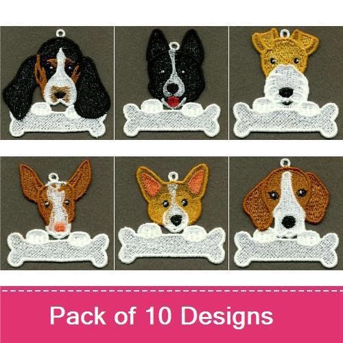 Cute Dog Faces Embroidery Bundle – Adorable Breeds (10 Designs)