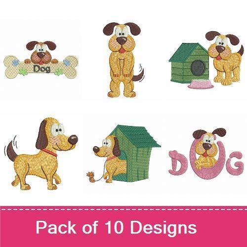 Playful Puppy Embroidery Bundle – Fun Dog Designs (10 Designs)