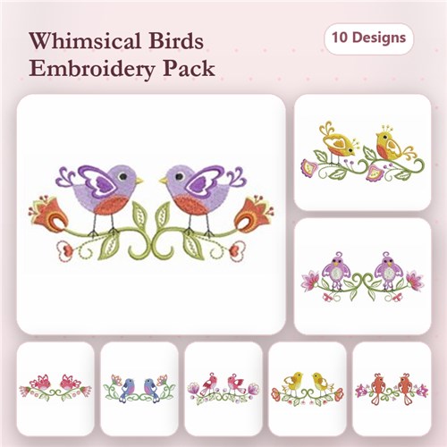 Floral Birds Border Floral Birds Border