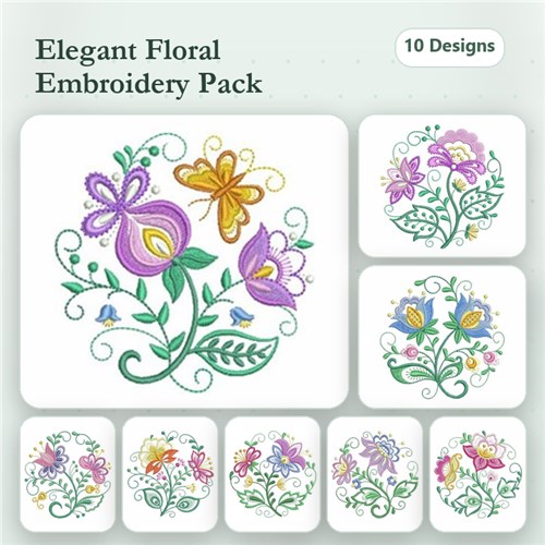 Jacobean Floral Circle Jacobean Floral Circle