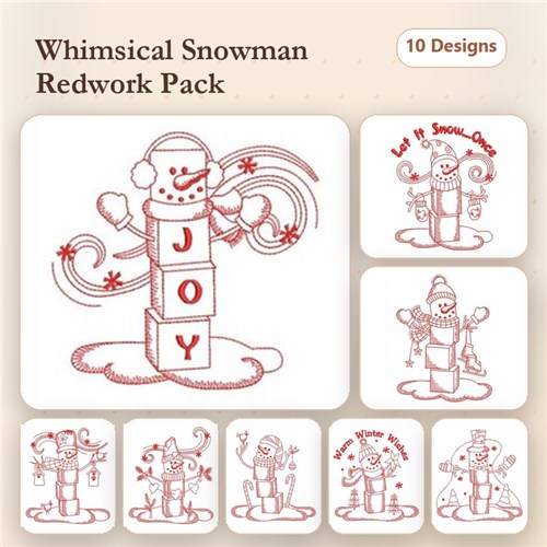 Redwork Let It Snow 3 Redwork Let It Snow 3