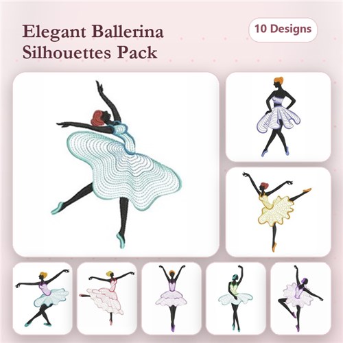 Rippled Ballerina Silhouettes