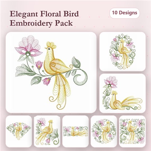 Rippled Floral Birds Rippled Floral Birds