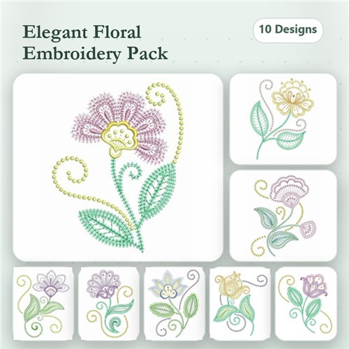 Swirl Jacobean Flowers Swirl Jacobean Flowers