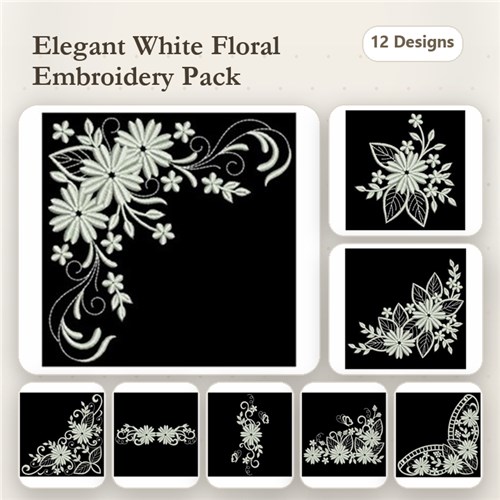 White Work Daisies