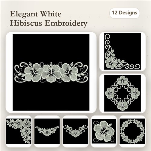 White Work Hibiscus White Work Hibiscus