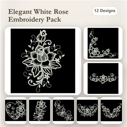 White Work Roses White Work Roses
