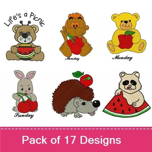 Cute Monkey & Banana Embroidery Designs Bundle – Mommy's Lil Monkey, It's a Jungle Out There, Baby Cutie & More (17 Designs)