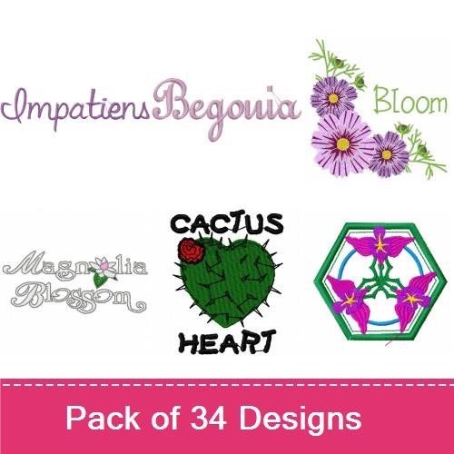 Floral Embroidery Designs Bundle – Roses, Lilies, Begonia, Sunflower & More (34 Designs)