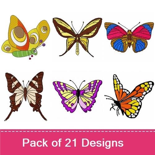 Nature Kid & Insect Embroidery Designs Bundle – Butterfly, Grasshopper, Ladybug & More (21 Designs)