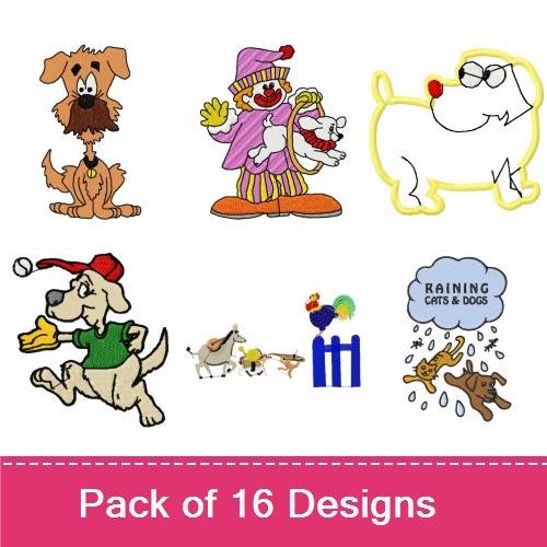 Dog Embroidery Bundle – Fun and Playful Designs (16 Designs)