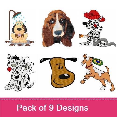 Dog Embroidery Bundle – Fun and Playful Designs (9 Designs)