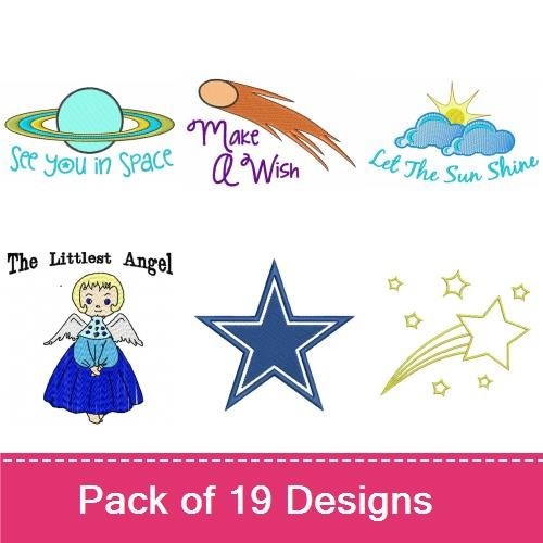Baby Angels Embroidery Designs Bundle – Double Trouble, Grandma's Little Angel, Daddy's Little Angel & More (19 Designs)