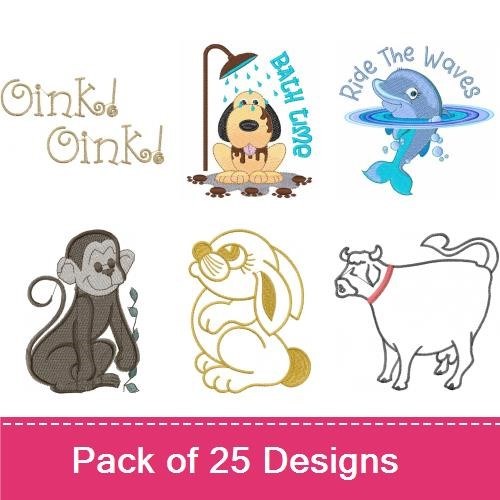 Animal Embroidery Bundle – Fun and Whimsical Designs (25 Designs)