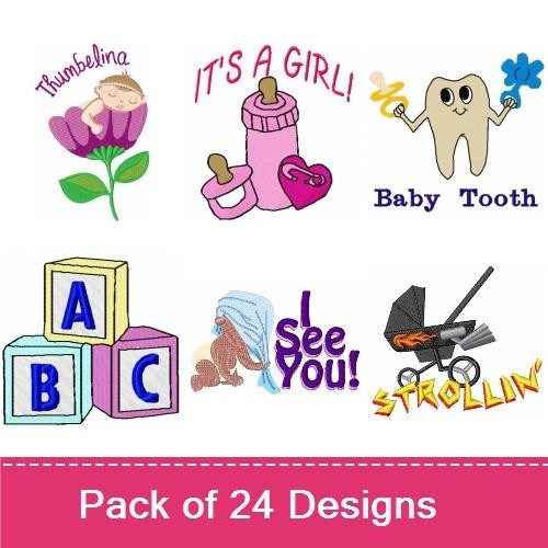Baby Sentiments Embroidery Designs Bundle – Bundle of Joy, Cherished One, Little Miracle & More (24 Designs)