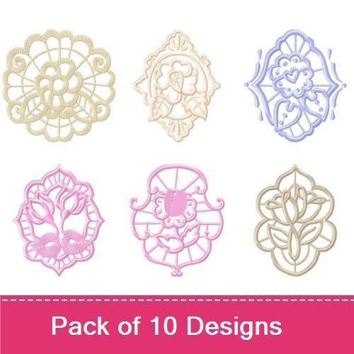 FSL Elegant Floral Cutwork Embroidery Bundle – Floral Cutwork Design 1, Floral Cutwork Design 2, Floral Cutwork Design 3 & More (10 Designs)