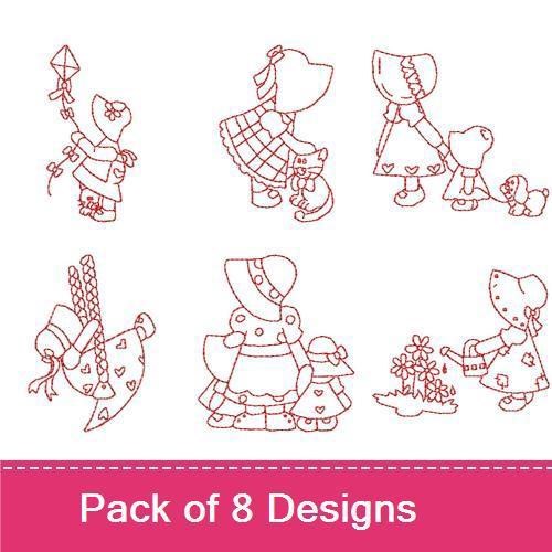 Cute Girl Embroidery Bundle – Adorable Designs (8 Designs)