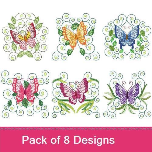 Decorative Butterfly Swirls Vine Set