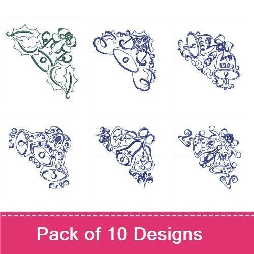 Outline Swirly Bells Set