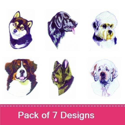 Dog Breed Embroidery Bundle – Shiba Inu, Labrador & More (7 Designs)
