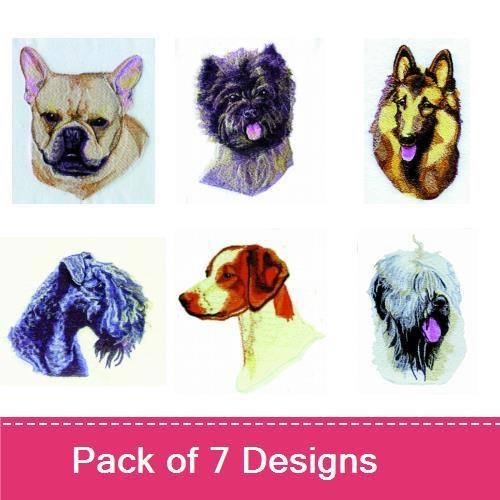Dog Breed Embroidery Bundle – French Bulldog, Schnauzer & More (7 Designs)