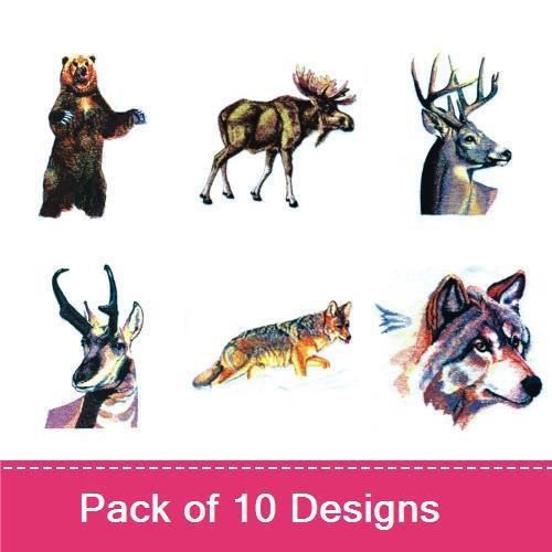 Wildlife Embroidery Bundle – Bear, Moose, Deer & Wolf (10 Designs)