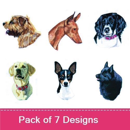 Dog Breed Embroidery Bundle – Various Breeds (7 Designs)