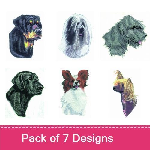 Dog Breed Embroidery Bundle – Rottweiler, Shih Tzu & More (7 Designs)